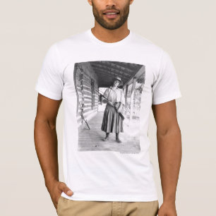 Woman holding a rifle on a porch T-Shirt