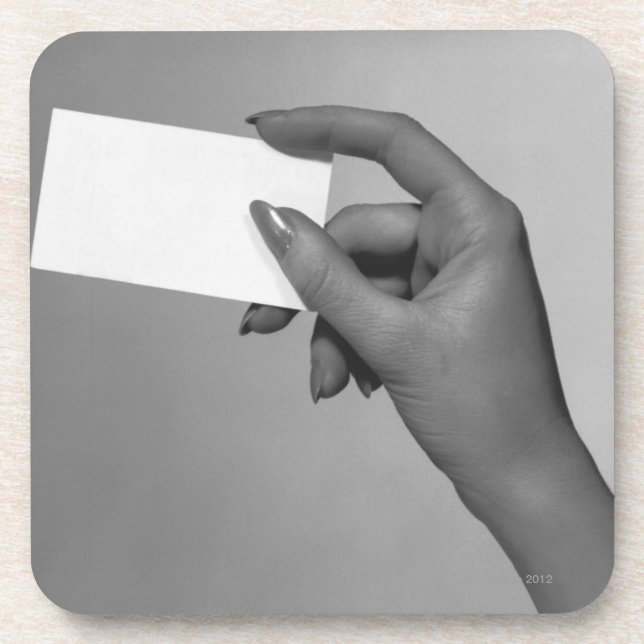 Woman Holding Card Coaster (Front)