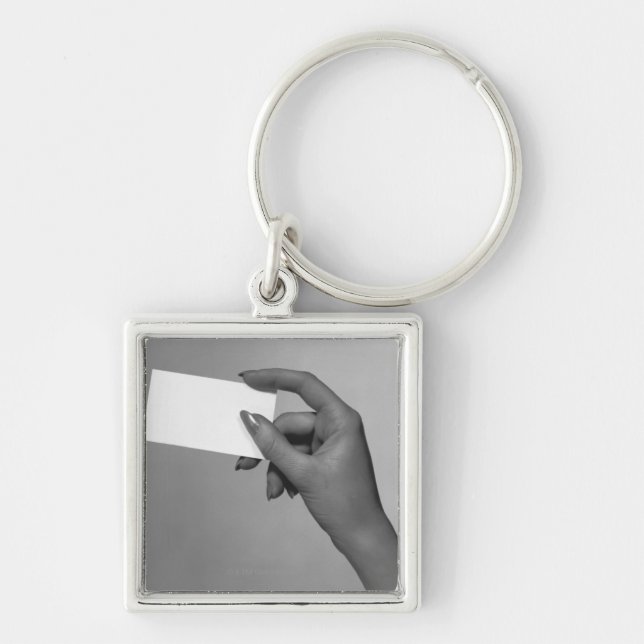 Woman Holding Card Key Ring (Front)