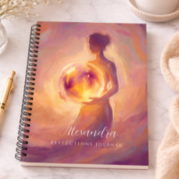 Woman Holding Light Personalised Reflections Notebook