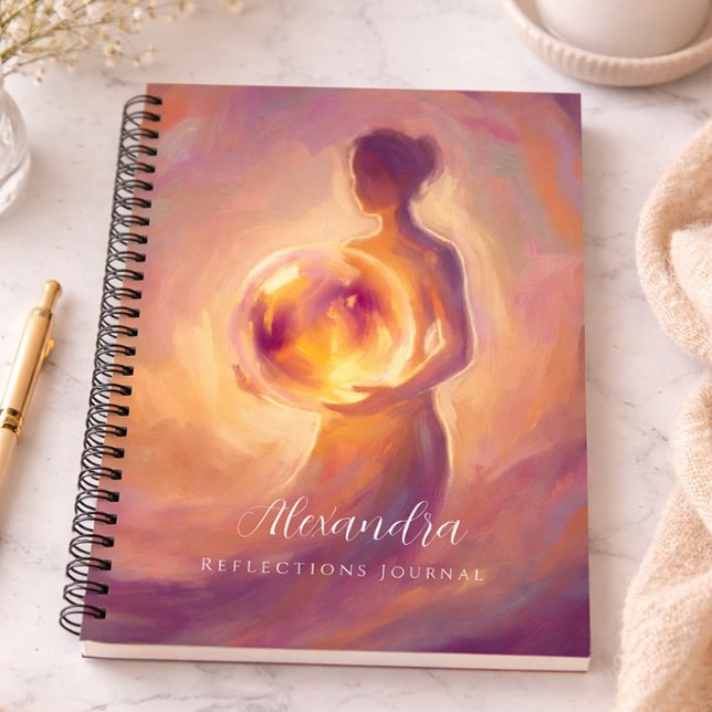 Woman Holding Light Personalised Reflections Notebook (Creator Uploaded)
