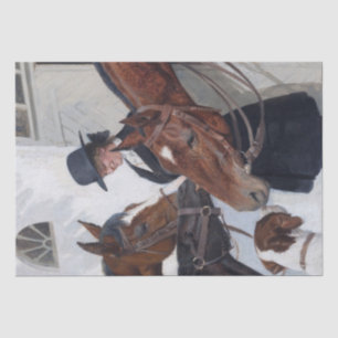 Woman Horse Vintage Painting Tissue Paper