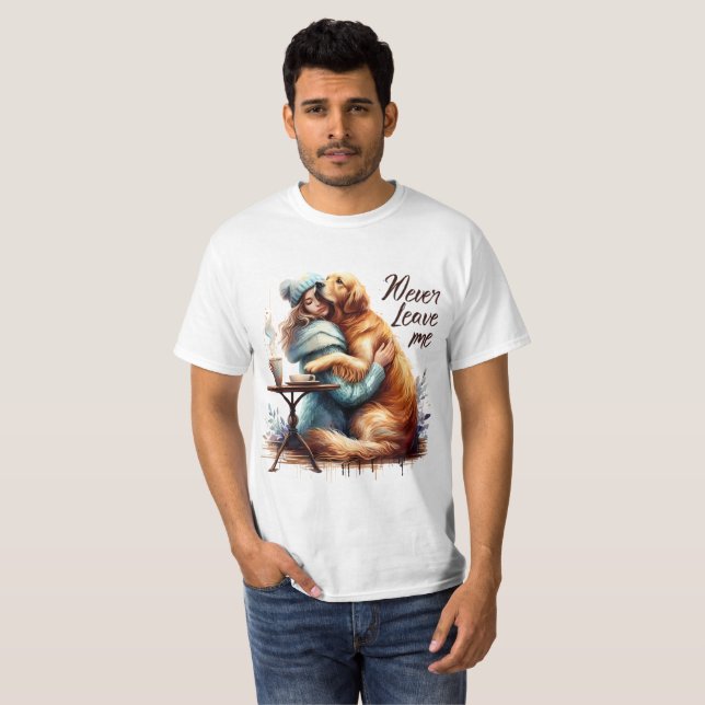 Woman Hugging Dog T-Shirt (Front Full)