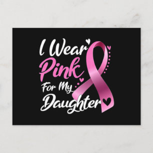 Woman I Wear Pink For My Daughter Breast Cancer Aw Postcard