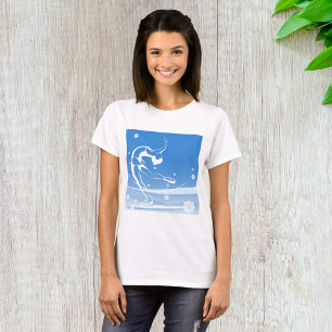 Woman Ice Skating Sport Illustration T-Shirt