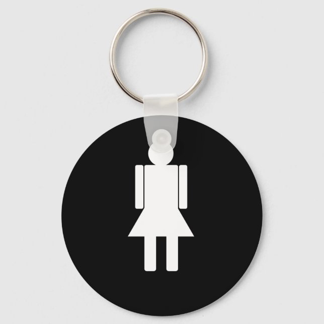 Woman-illustration820 WOMAN CARTOON BATHROOM DOOR Key Ring (Front)
