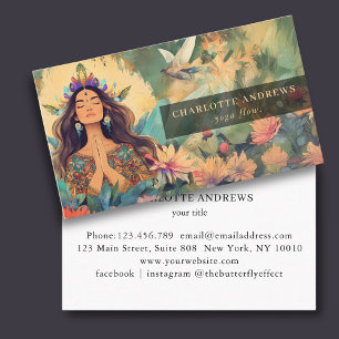 Woman Illustration Energy Healer Reiki Spirituel  Business Card