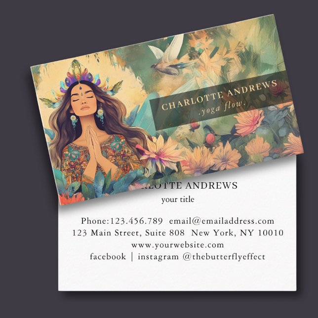 Woman Illustration Energy Healer Reiki Spirituel  Business Card (Woman Illustration Energy Healer Reiki Spirituel Business Card)