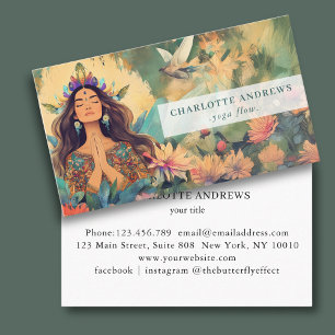 Woman Illustration Energy Healer Reiki Spirituel  Business Card