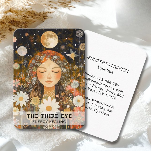 Woman Illustration Energy Heiler Reiki Spirituell Business Card (Woman Illustration Energy Heiler Reiki Spirituell Business Card)