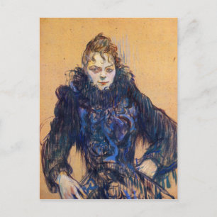 Woman in a black boa by Toulouse-Lautrec Postcard