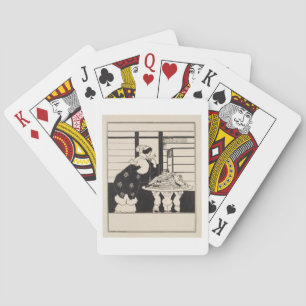 Woman in a Bookshop, design for a 'Yellow Book' co Playing Cards