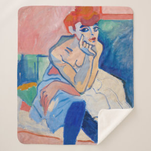 Woman in a Chemise Andre Derain Sherpa Blanket