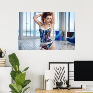 woman in a colourful outfit poster