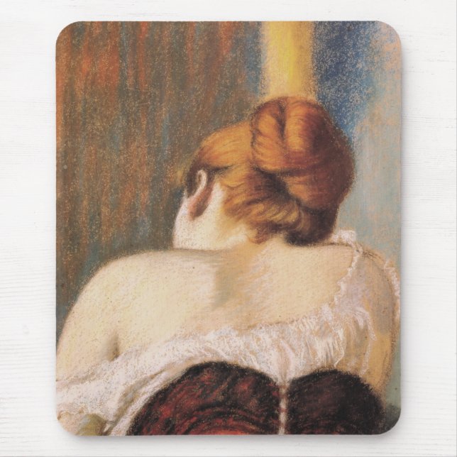Woman in a Corset (by Federico Zandomeneghi) Mouse Pad (Front)