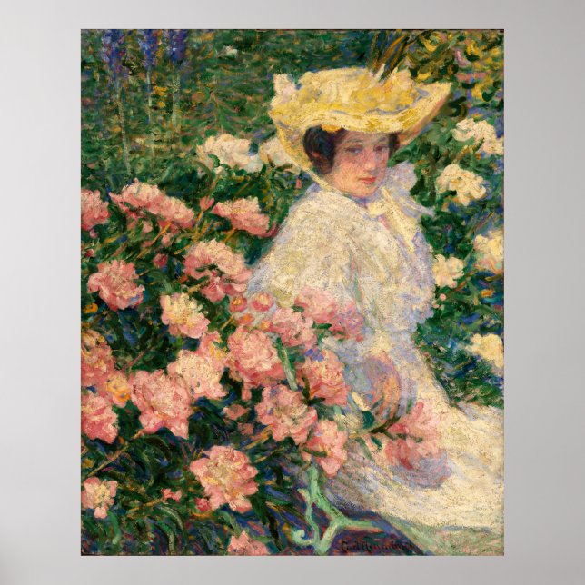 Woman in a flower garden poster (Front)