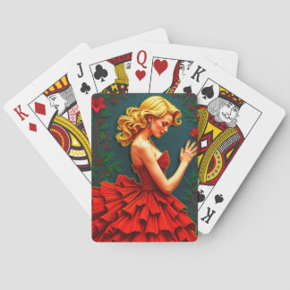 Woman in a Red Dress Classic Playing Cards