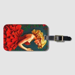 Woman in a Red Dress Luggage Tag