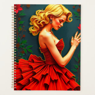 Woman in a red Dress Planner