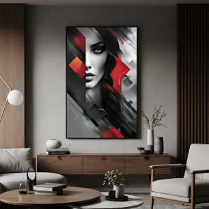 Woman in Abstract Layers Canvas Print