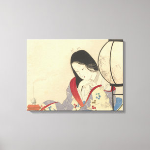 Woman in an Interior by a Lamp 1890-1908 Canvas Print