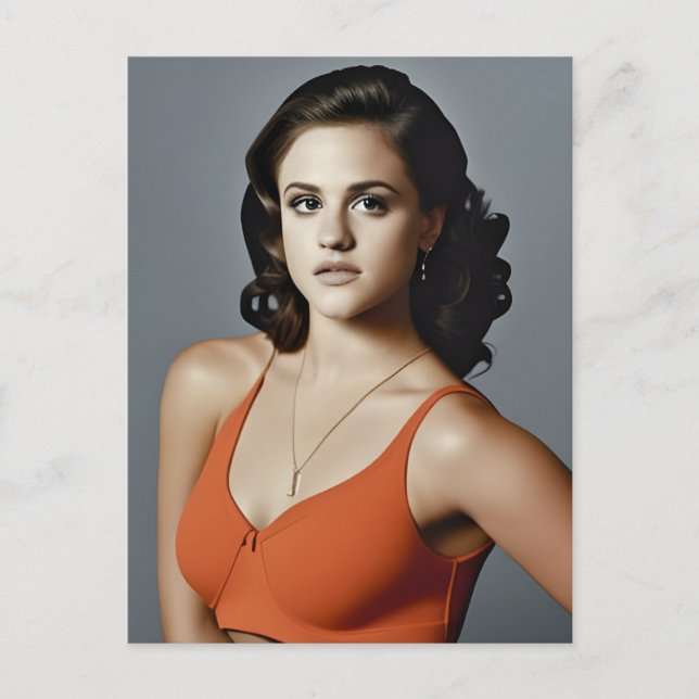 Woman in an Orange Sports Bra Postcard (Front)