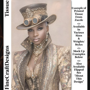 Woman in Beaded Jacket & Hat DM5L Decoupage Tissue Paper