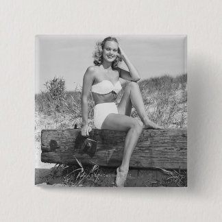 Woman in Bikini 15 Cm Square Badge