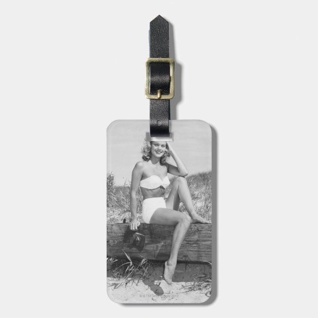 Woman in Bikini Luggage Tag (Front Vertical)