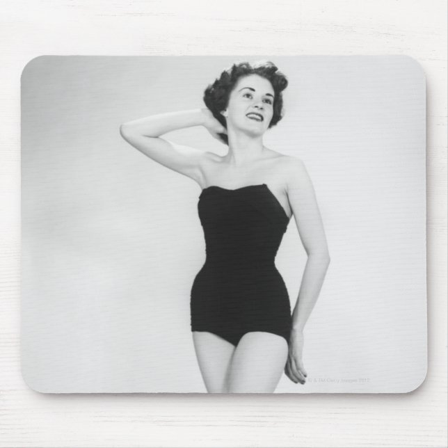 Woman in Black Corset Mouse Pad (Front)