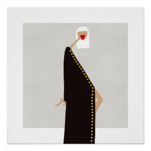Woman in Black Glam Fashion Art Poster