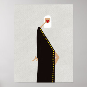 Woman in Black Glam Fashion Art Poster