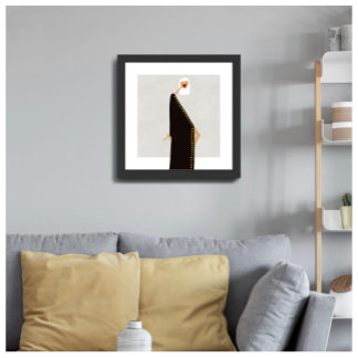 Woman in Black Glamour Fashion Illustration Poster