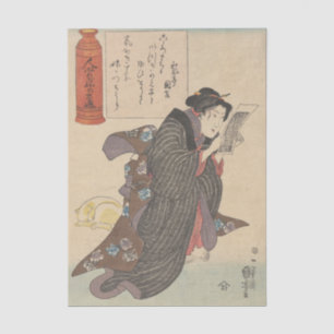 Woman in Black Kimino by Utagawa Kuniyoshi         Tissue Paper
