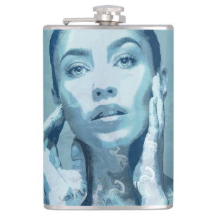 "Woman in Blue" Hip Flask