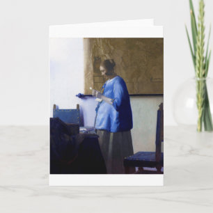 Woman in Blue, Johannes Vermeer Card
