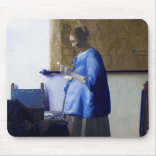 Woman in Blue, Johannes Vermeer Mouse Pad