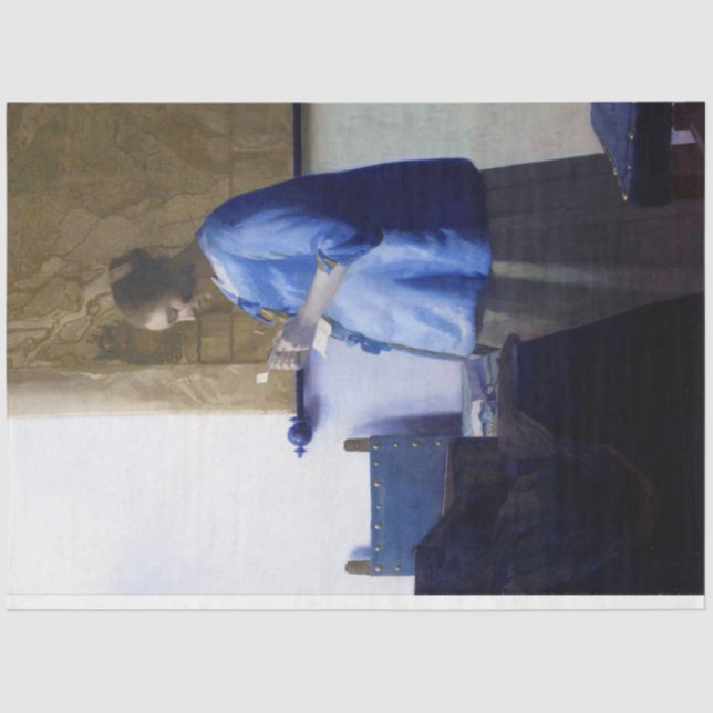 Woman in Blue, Johannes Vermeer Tissue Paper (Front)