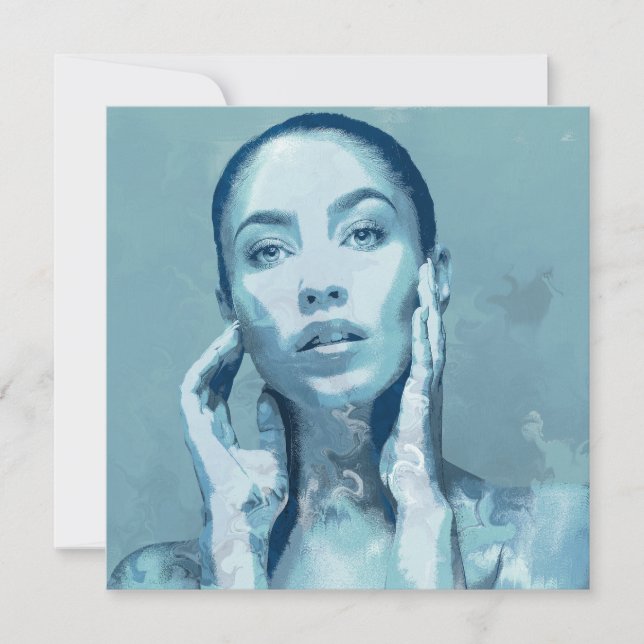 "Woman in Blue" Postcard (Front)
