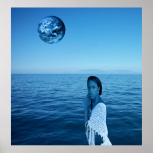 Woman in Blue Poster