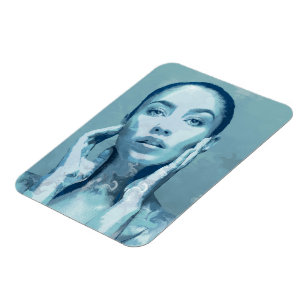 "Woman in Blue" Premium Canvas Magnet