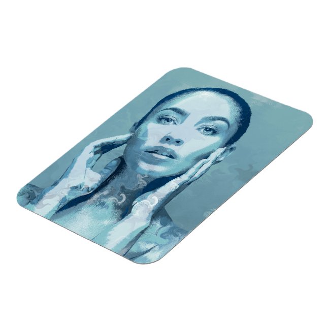 "Woman in Blue" Premium Canvas Magnet (Left Side)