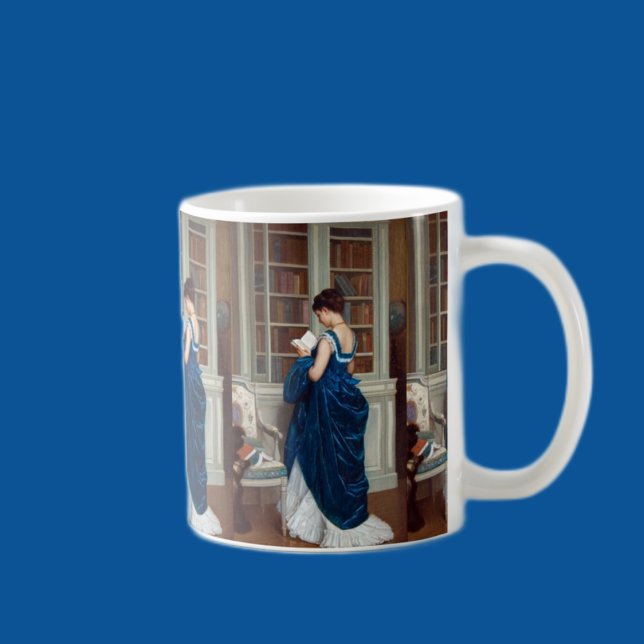 Woman in Blue, reading a Book Coffee Mug (Creator Uploaded)