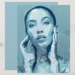 "Woman in Blue" Single card Custom Letterhead