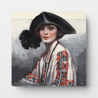 Woman in Embroidered Blouse