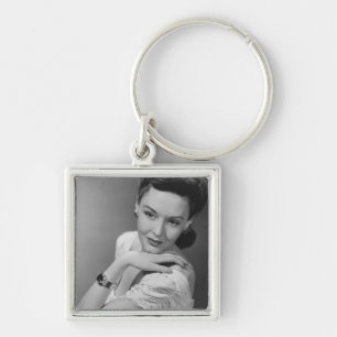 Woman in Evening Gown Key Ring