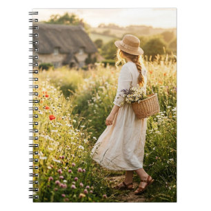 Woman in Field of Wheat Notebook