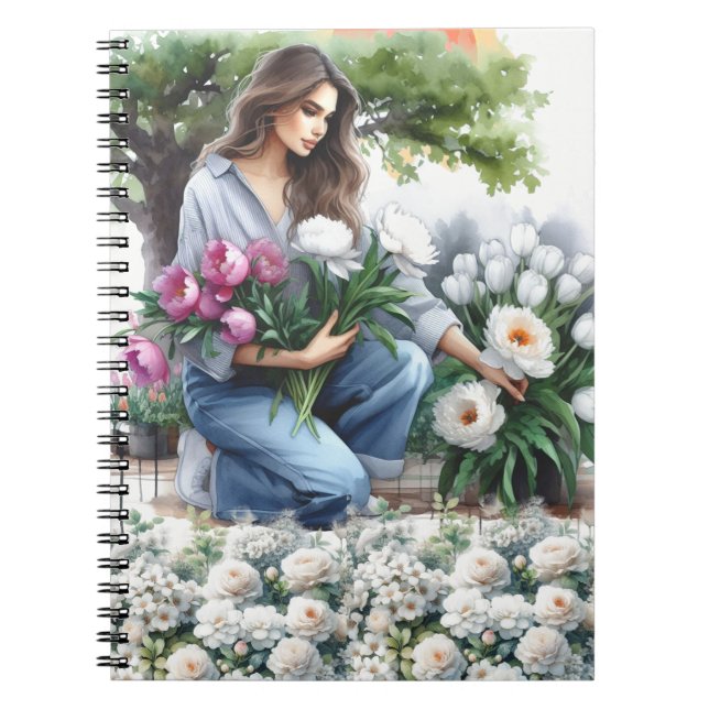 Woman in Flower Garden Journal (Front)