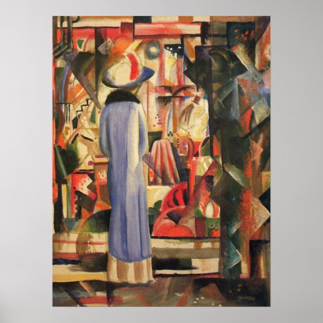 Woman in Front of a Shop Window by August Macke Poster (Front)