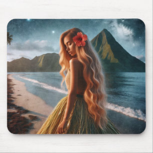 Woman in Grass Skirt Mouse Pad